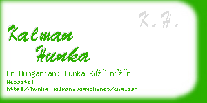 kalman hunka business card